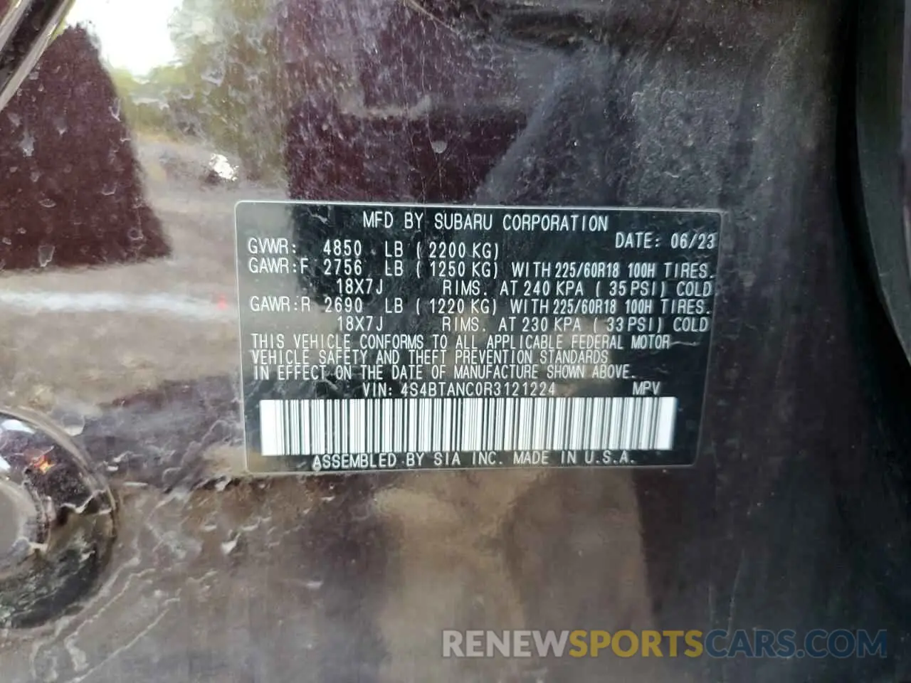 13 Photograph of a damaged car 4S4BTANC0R3121224 SUBARU OUTBACK 2024