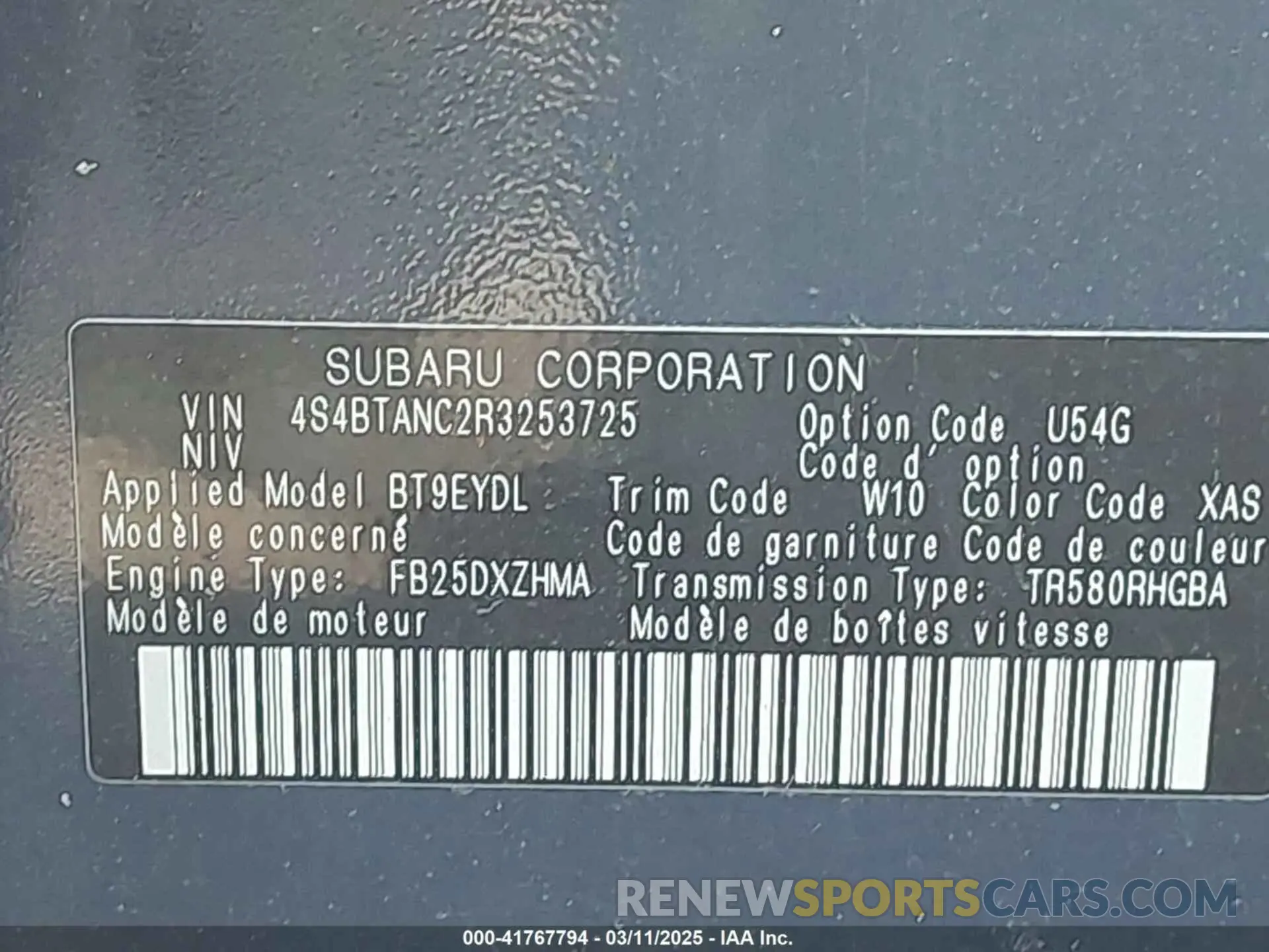 9 Photograph of a damaged car 4S4BTANC2R3253725 SUBARU OUTBACK 2024
