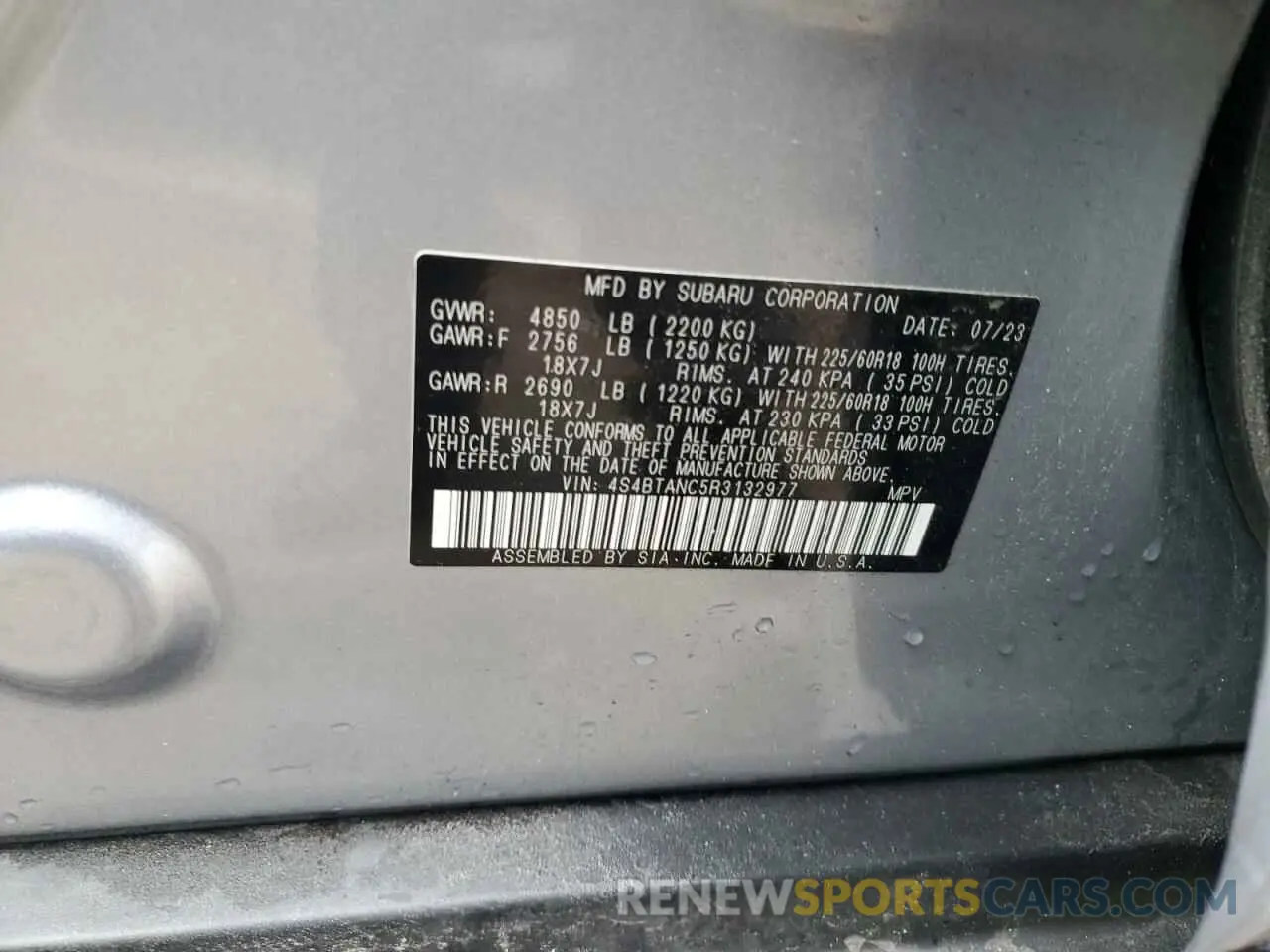 12 Photograph of a damaged car 4S4BTANC5R3132977 SUBARU OUTBACK 2024