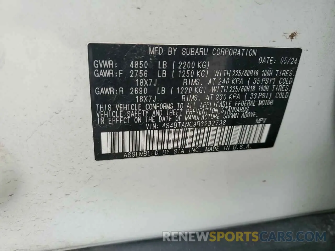 15 Photograph of a damaged car 4S4BTANC9R3293798 SUBARU OUTBACK 2024