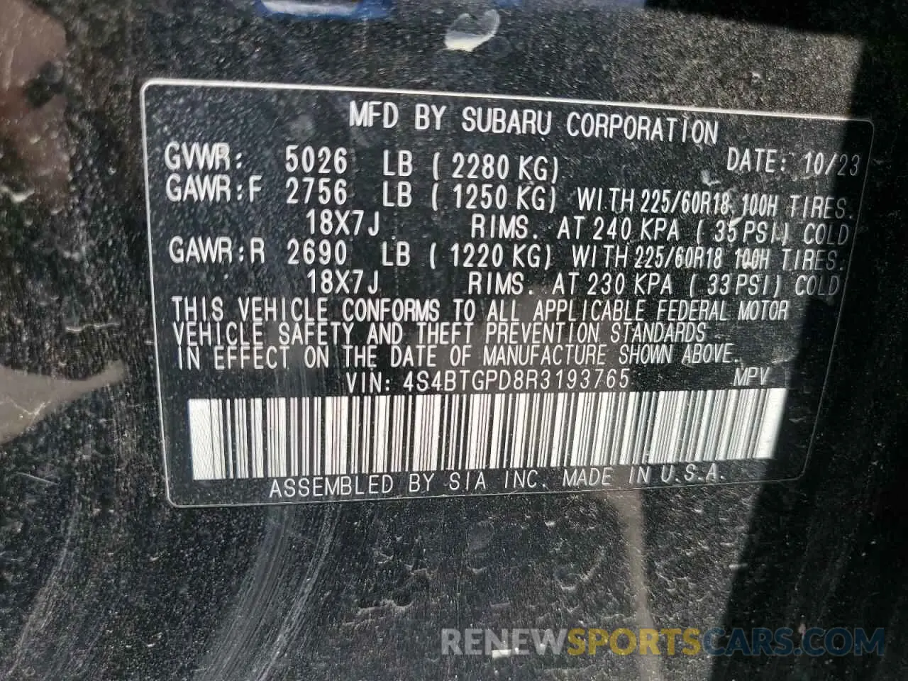 13 Photograph of a damaged car 4S4BTGPD8R3193765 SUBARU OUTBACK 2024