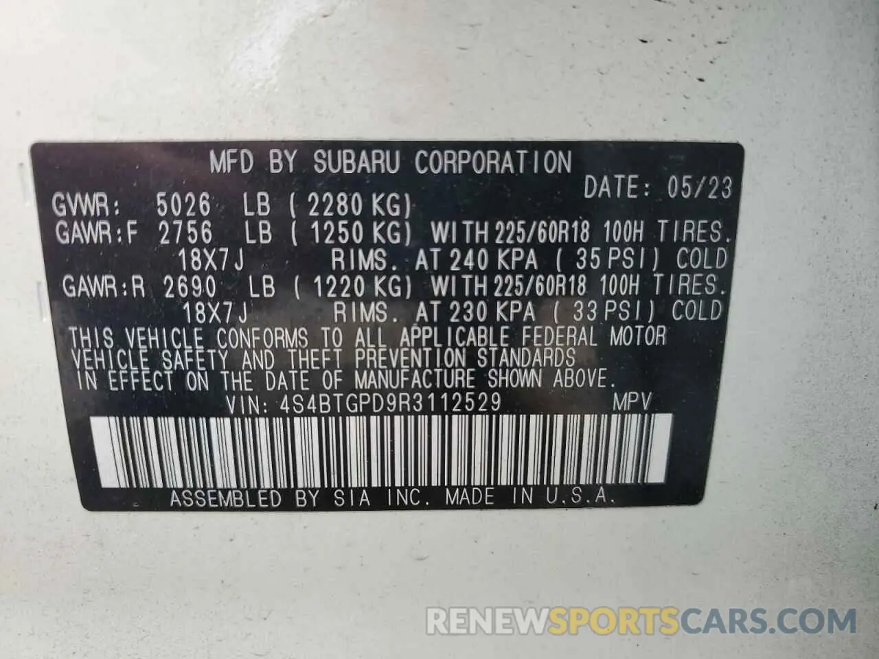 14 Photograph of a damaged car 4S4BTGPD9R3112529 SUBARU OUTBACK 2024