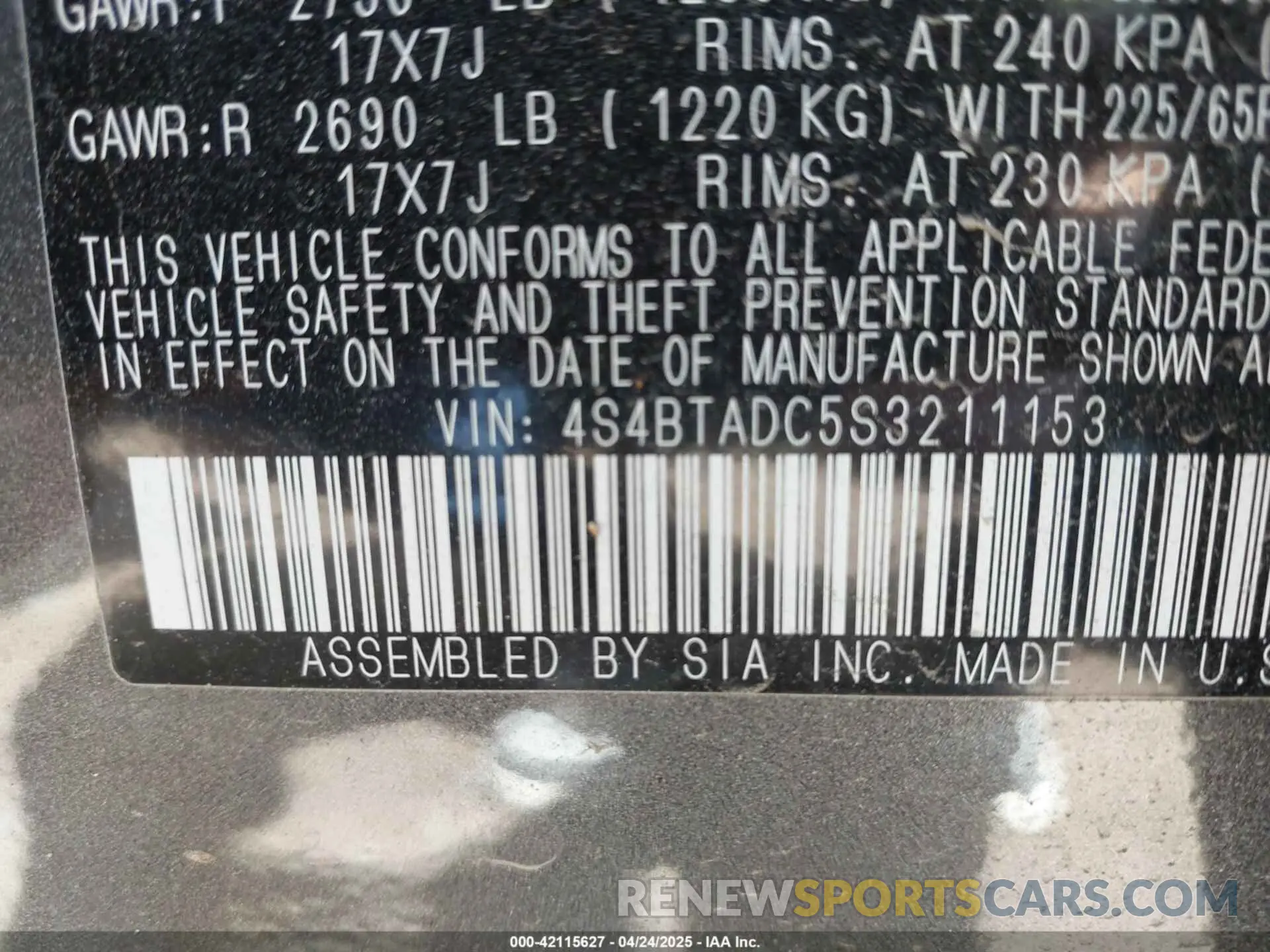 9 Photograph of a damaged car 4S4BTADC5S3211153 SUBARU OUTBACK 2025