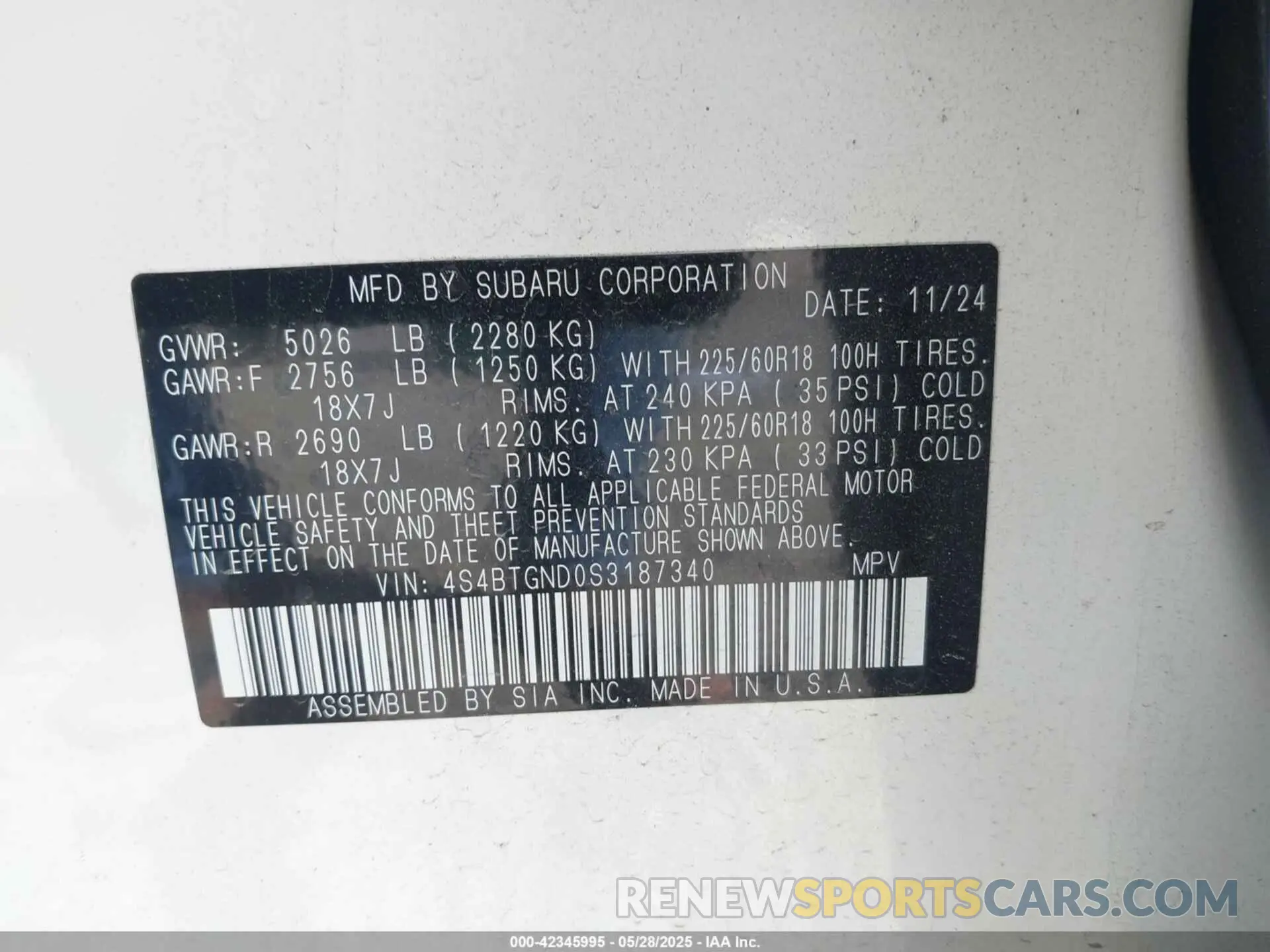 9 Photograph of a damaged car 4S4BTGND0S3187340 SUBARU OUTBACK 2025