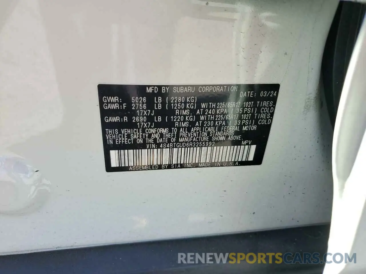 13 Photograph of a damaged car 4S4BTGUD6R3255992 SUBARU OUTBACK WI 2024