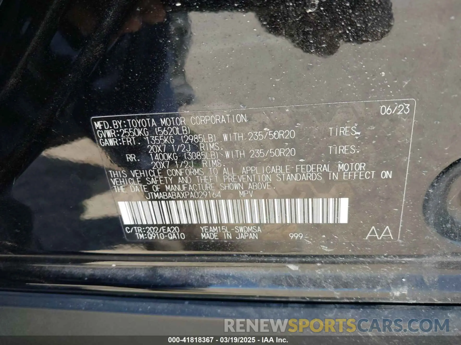 9 Photograph of a damaged car JTMABABAXPA029164 SUBARU SOLTERRA 2023