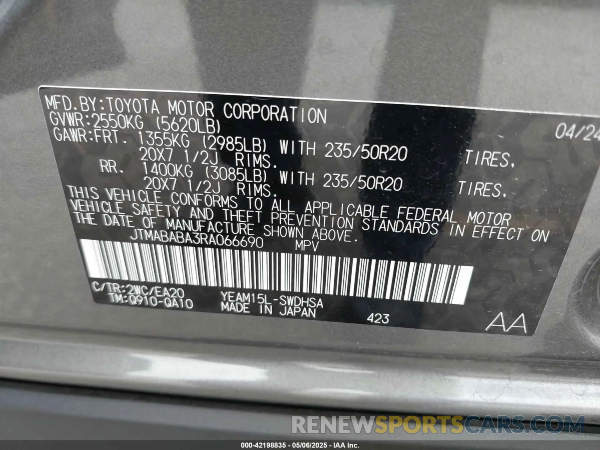 9 Photograph of a damaged car JTMABABA3RA066690 SUBARU SOLTERRA 2024