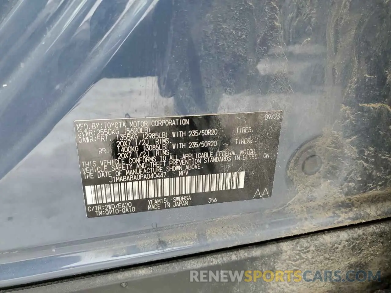 14 Photograph of a damaged car JTMABABA0PA040447 SUBARU SOLTERRA P 2023