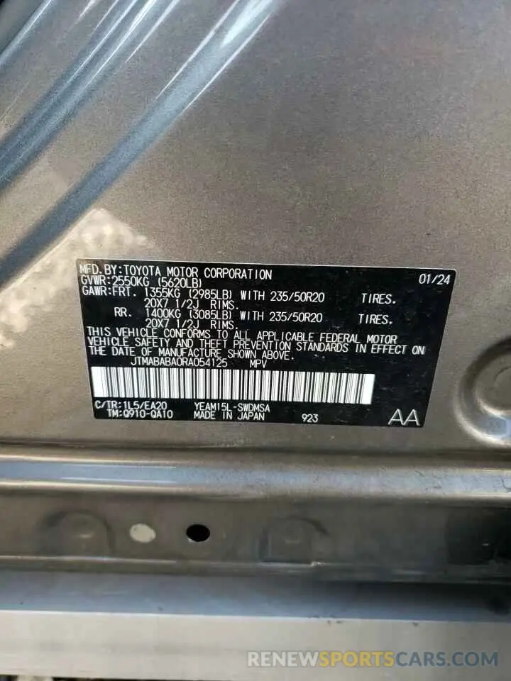 13 Photograph of a damaged car JTMABABA0RA054125 SUBARU SOLTERRA P 2024