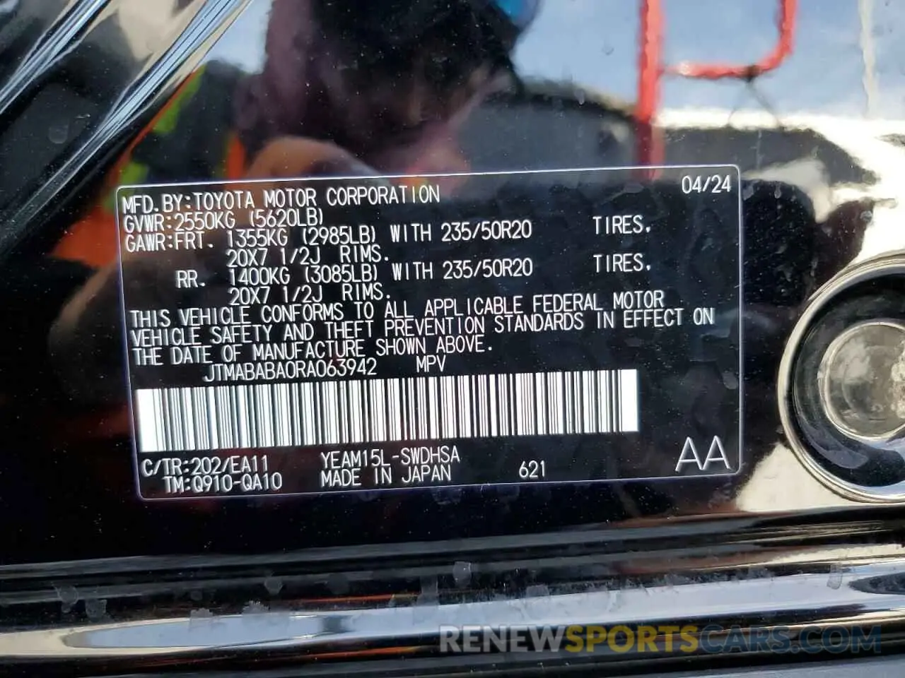 13 Photograph of a damaged car JTMABABA0RA063942 SUBARU SOLTERRA P 2024