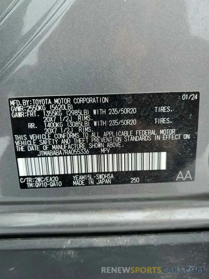 14 Photograph of a damaged car JTMABABA7RA055336 SUBARU SOLTERRA P 2024