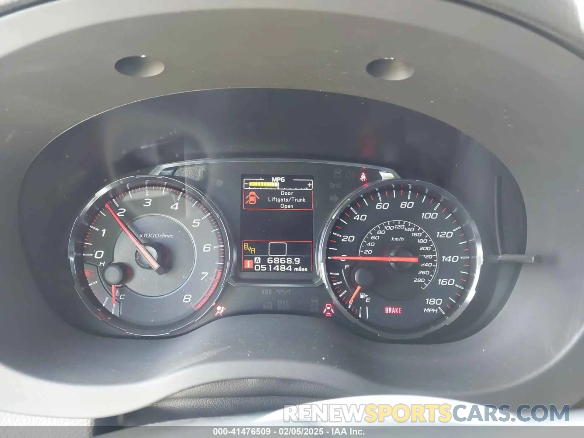7 Photograph of a damaged car JF1VA1J6XK9800126 SUBARU WRX 2019