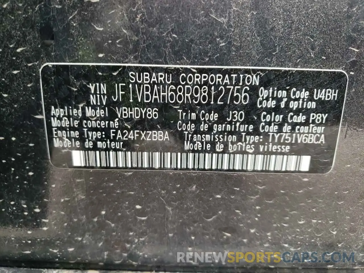 12 Photograph of a damaged car JF1VBAH68R9812756 SUBARU WRX 2024