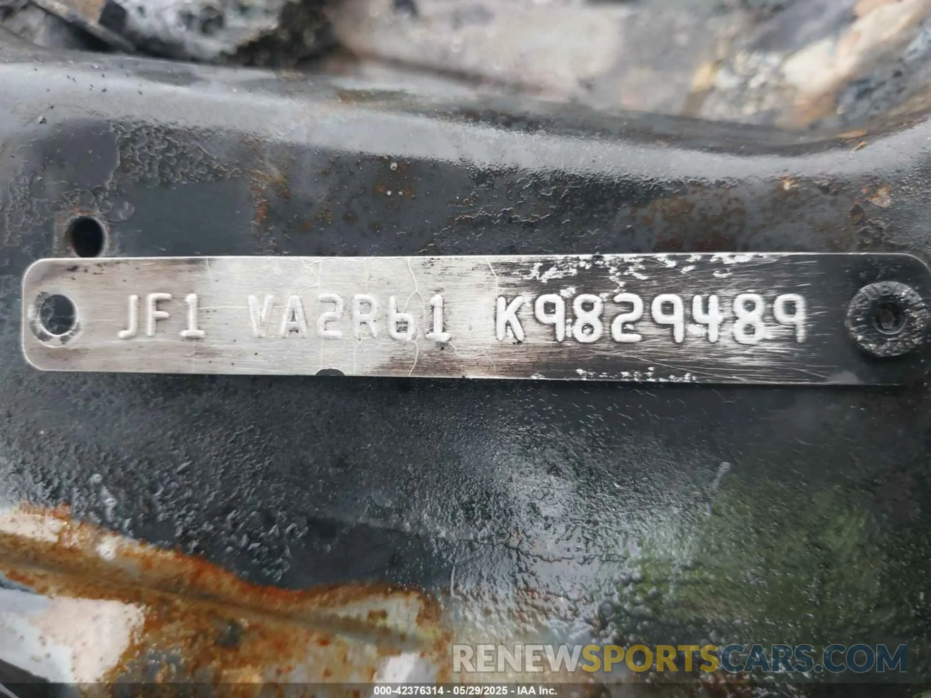9 Photograph of a damaged car JF1VA2R61K9829489 SUBARU WRX STI 2019