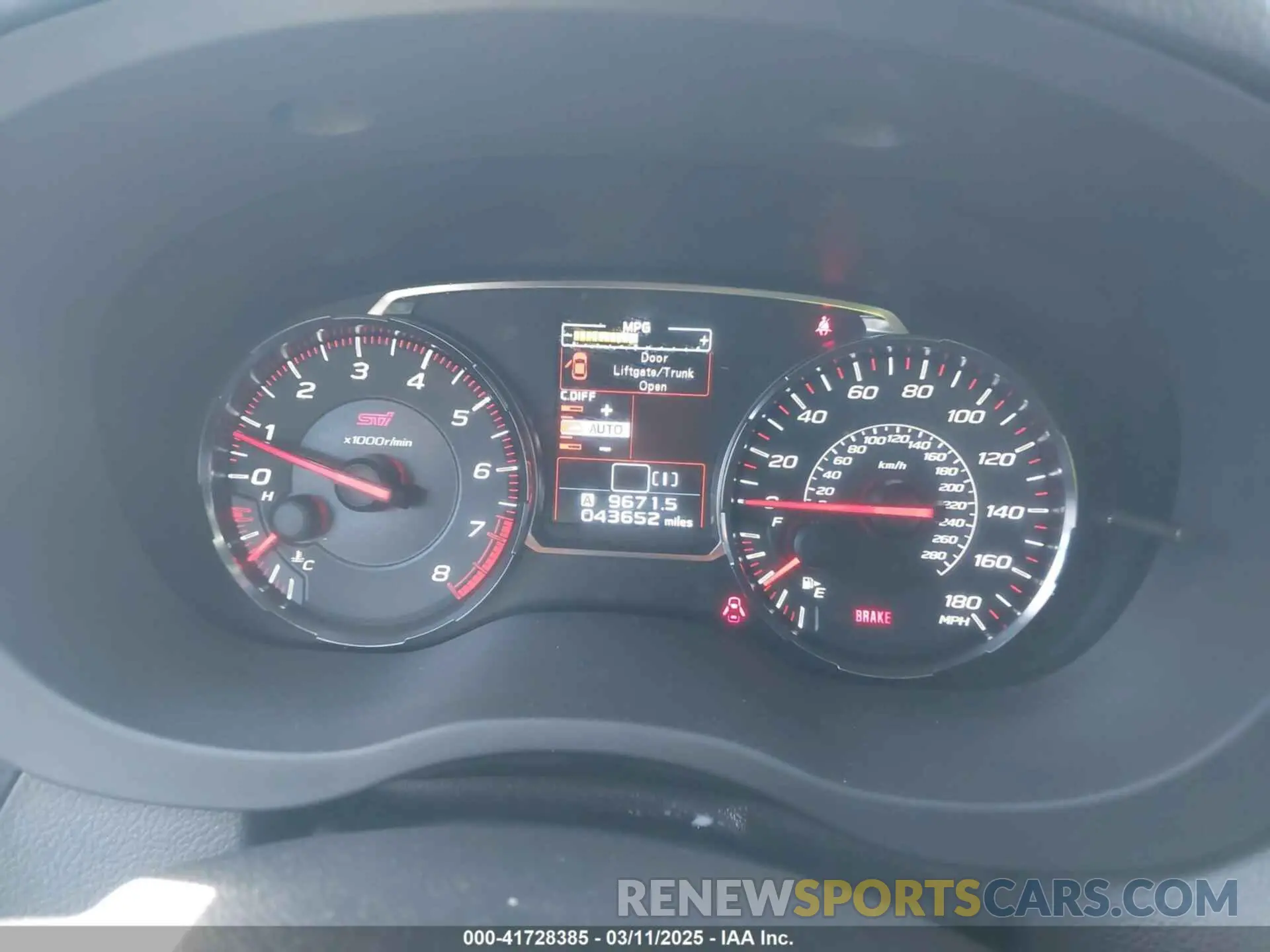 7 Photograph of a damaged car JF1VA2R67K9828279 SUBARU WRX STI 2019