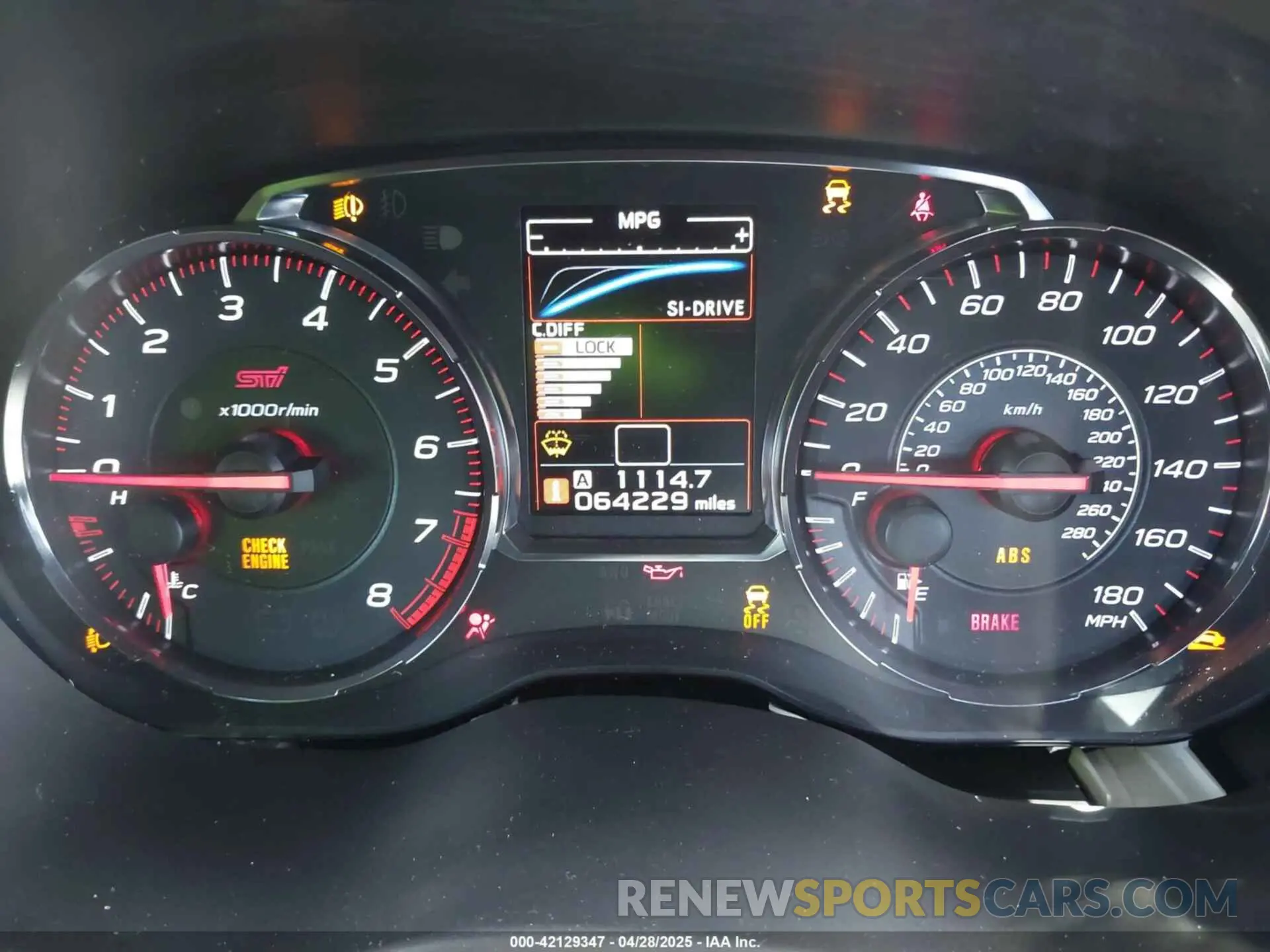 7 Photograph of a damaged car JF1VA2S63K9811084 SUBARU WRX STI 2019