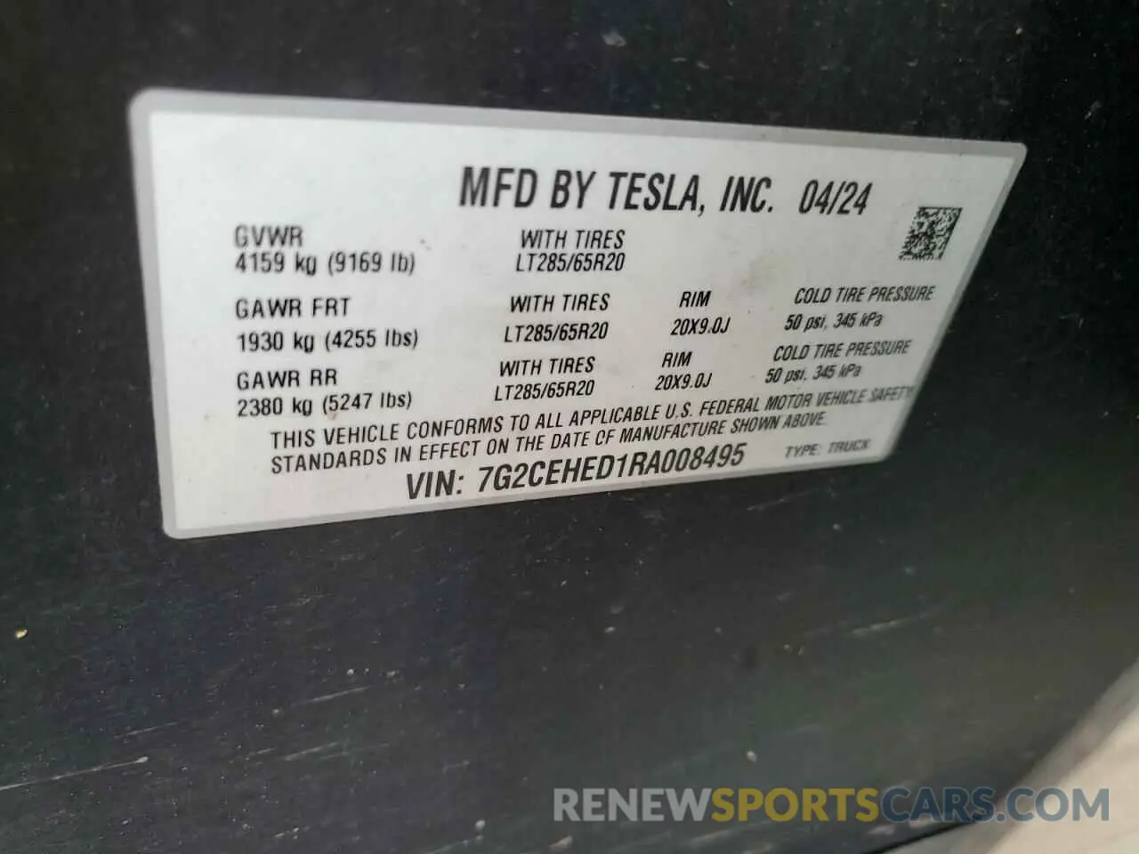 12 Photograph of a damaged car 7G2CEHED1RA008495 TESLA CYBERTRUCK 2024