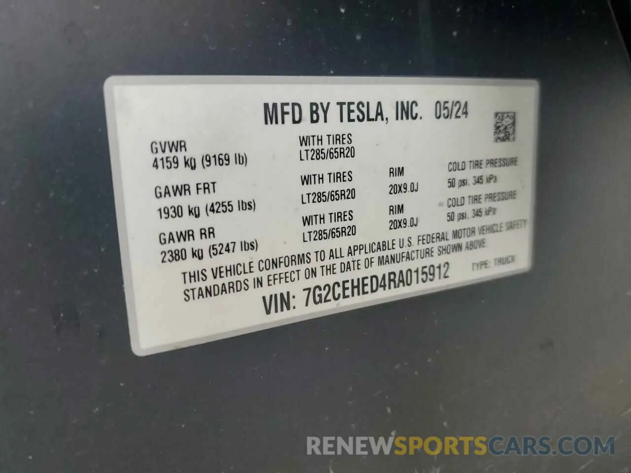13 Photograph of a damaged car 7G2CEHED4RA015912 TESLA CYBERTRUCK 2024
