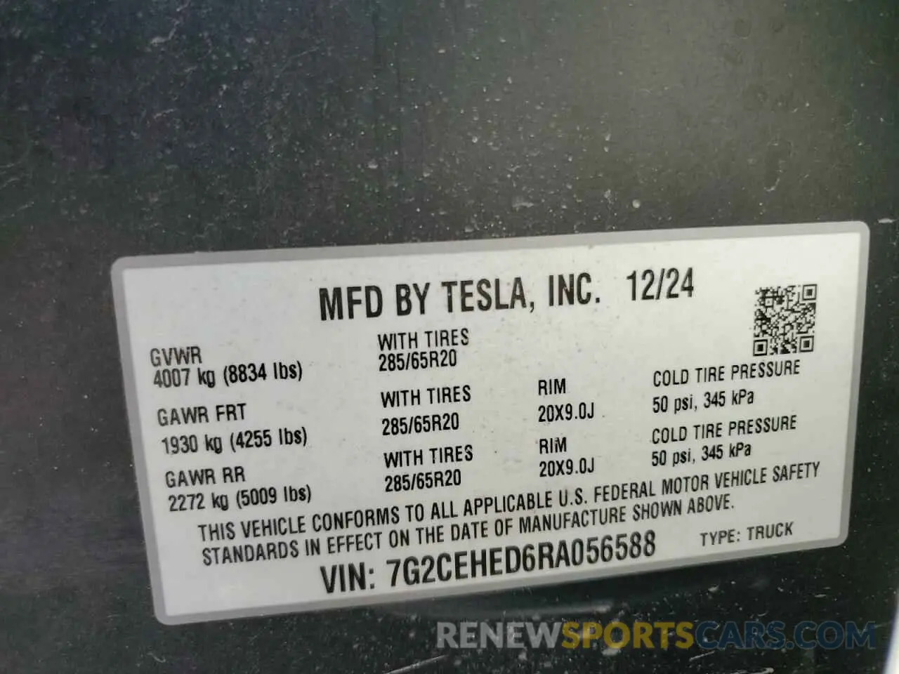 12 Photograph of a damaged car 7G2CEHED6RA056588 TESLA CYBERTRUCK 2024