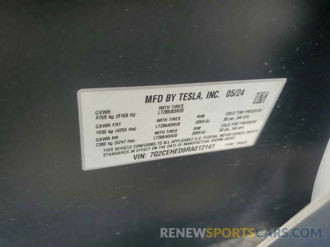 15 Photograph of a damaged car 7G2CEHED8RA012141 TESLA CYBERTRUCK 2024