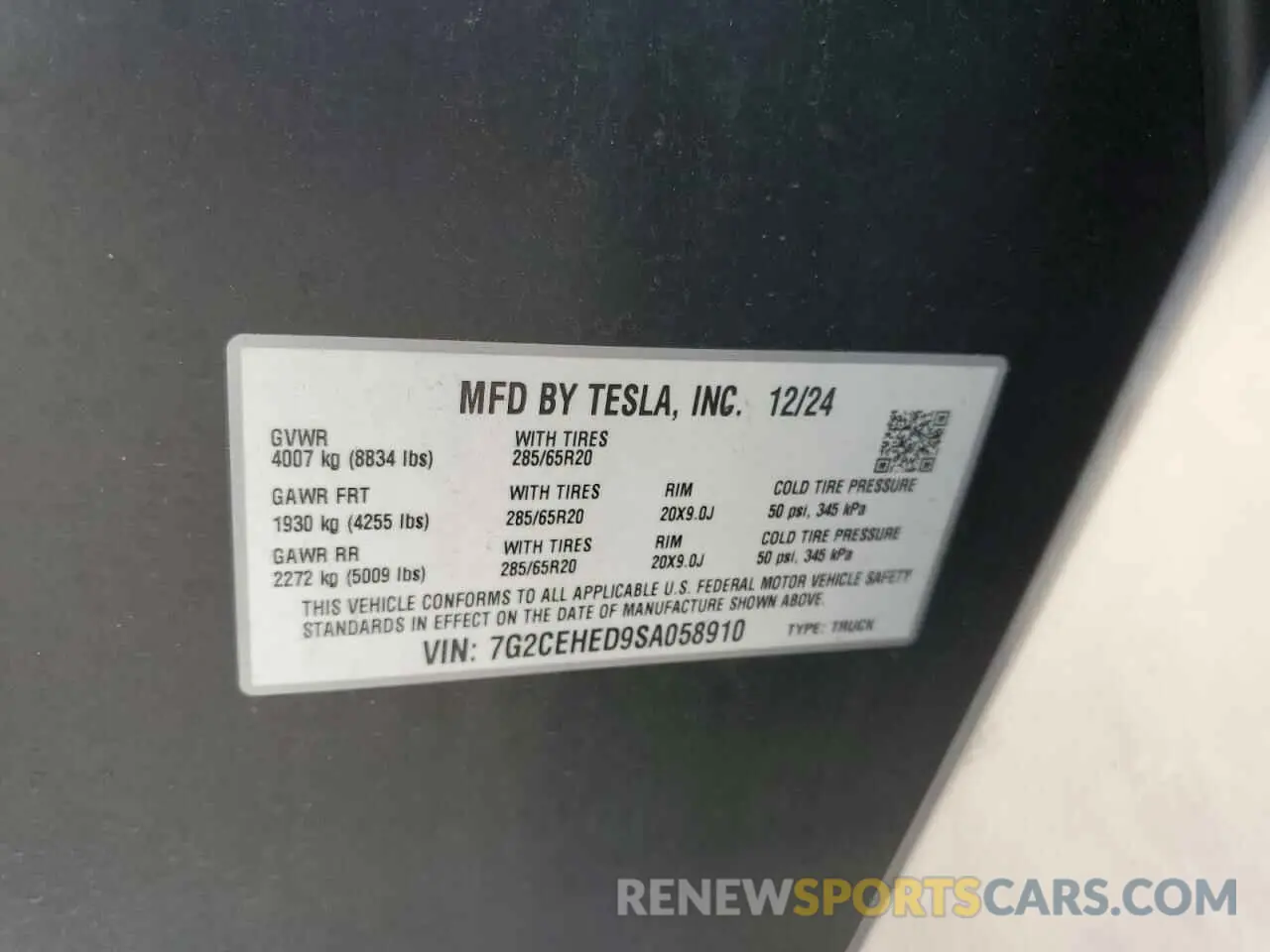 13 Photograph of a damaged car 7G2CEHED9SA058910 TESLA CYBERTRUCK 2025