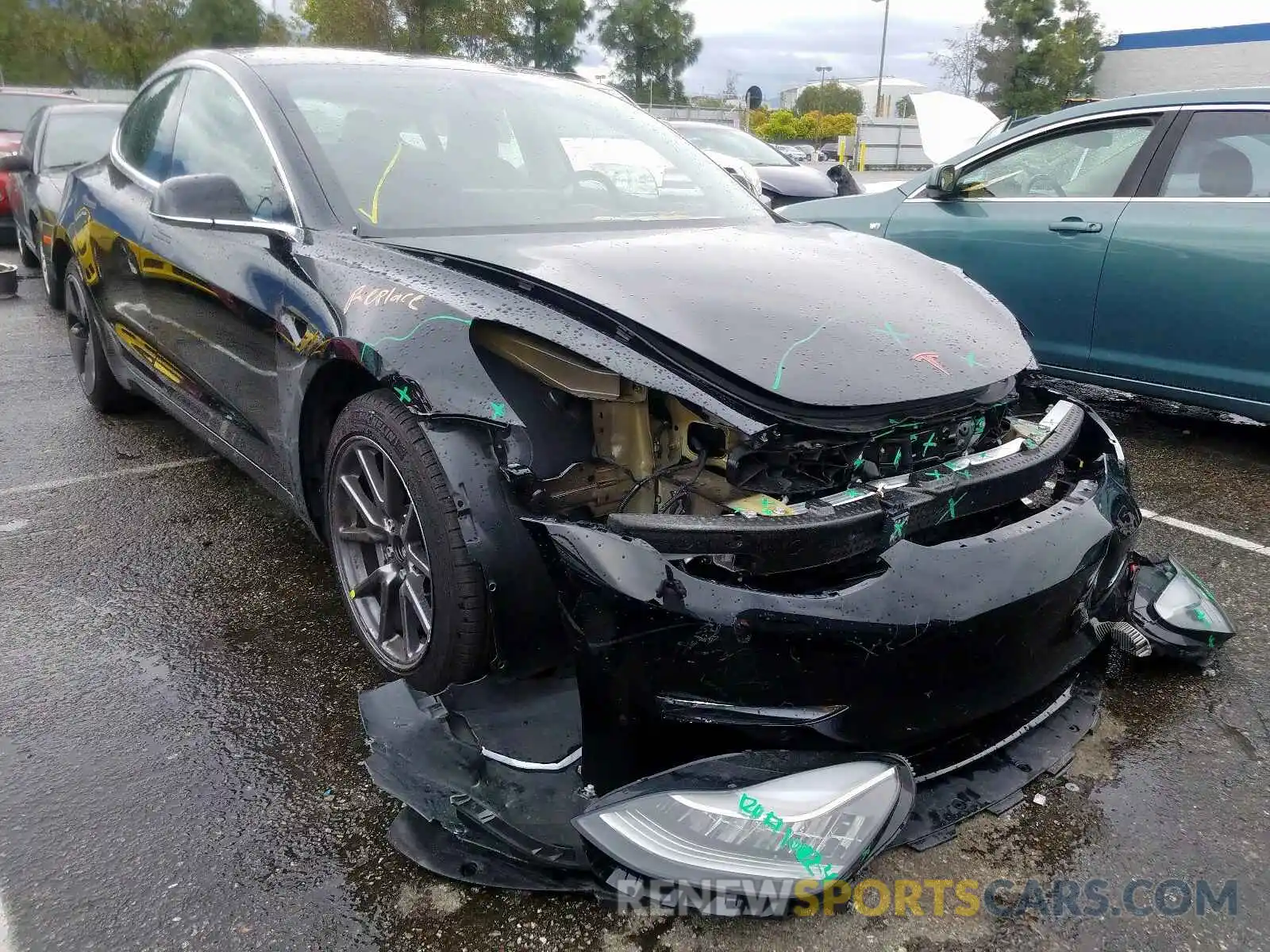 1 Photograph of a damaged car 5YJ3E1EA0KF297457 TESLA MODEL 3 2019