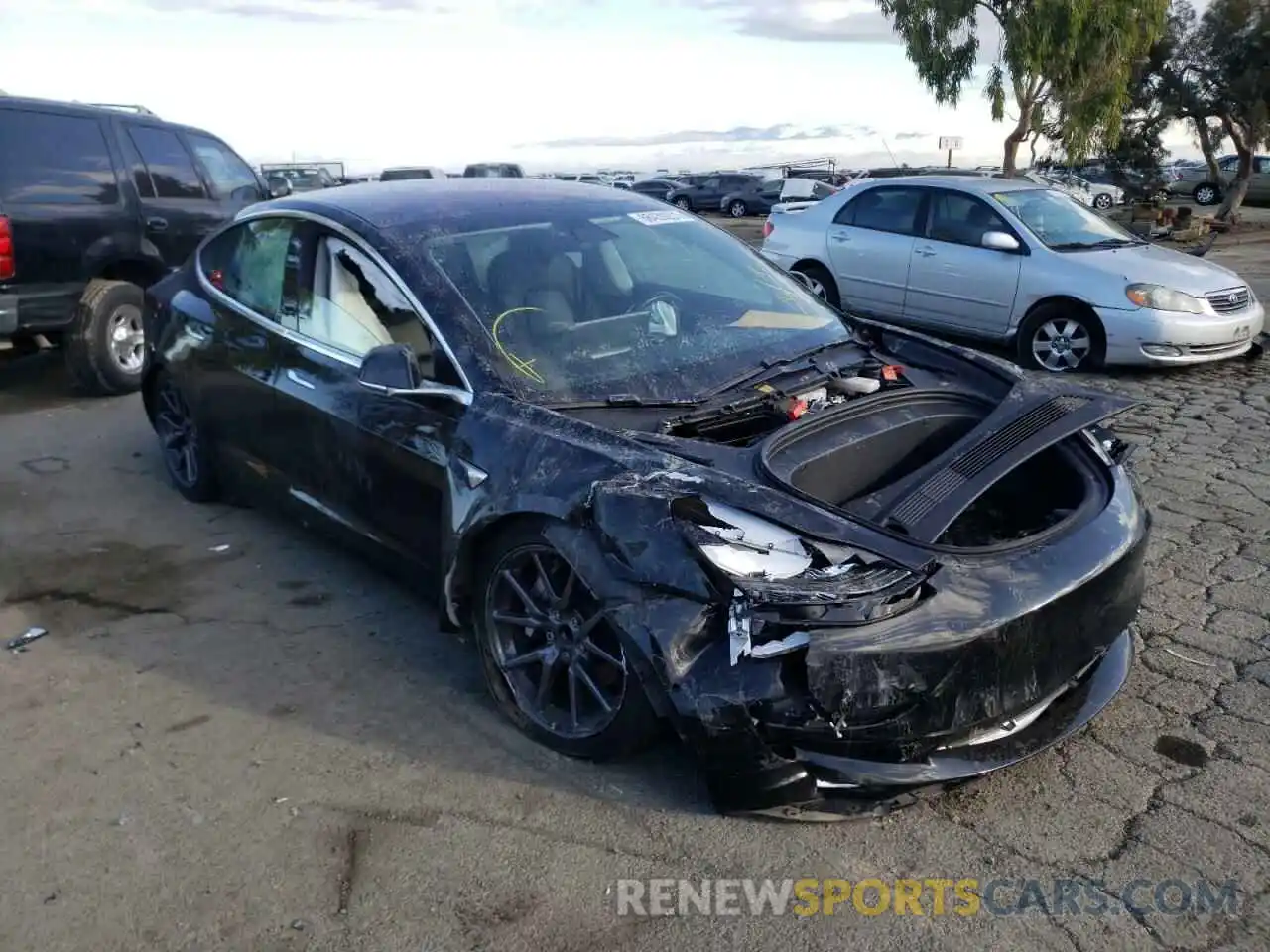 1 Photograph of a damaged car 5YJ3E1EA0KF297880 TESLA MODEL 3 2019