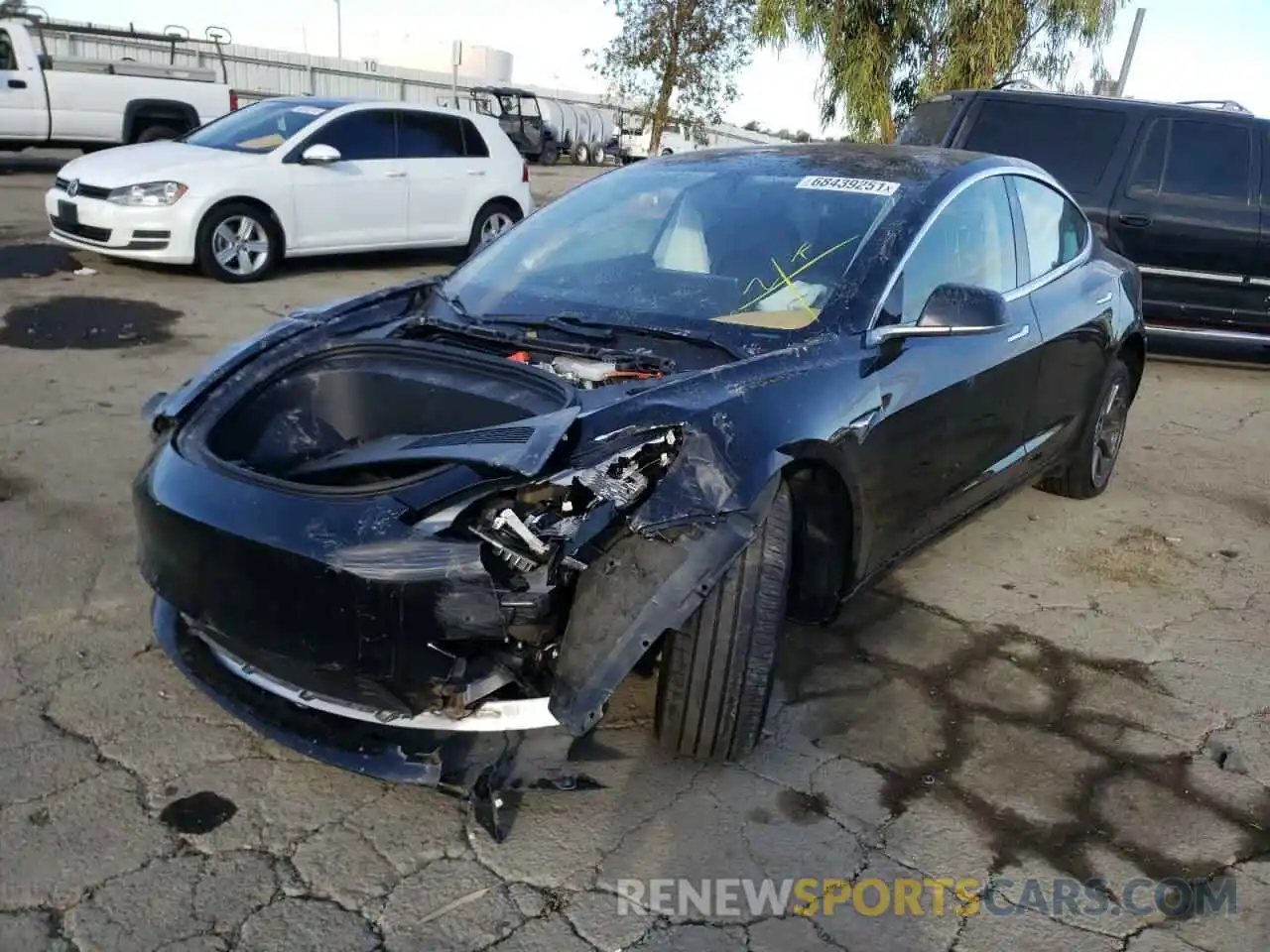 2 Photograph of a damaged car 5YJ3E1EA0KF297880 TESLA MODEL 3 2019