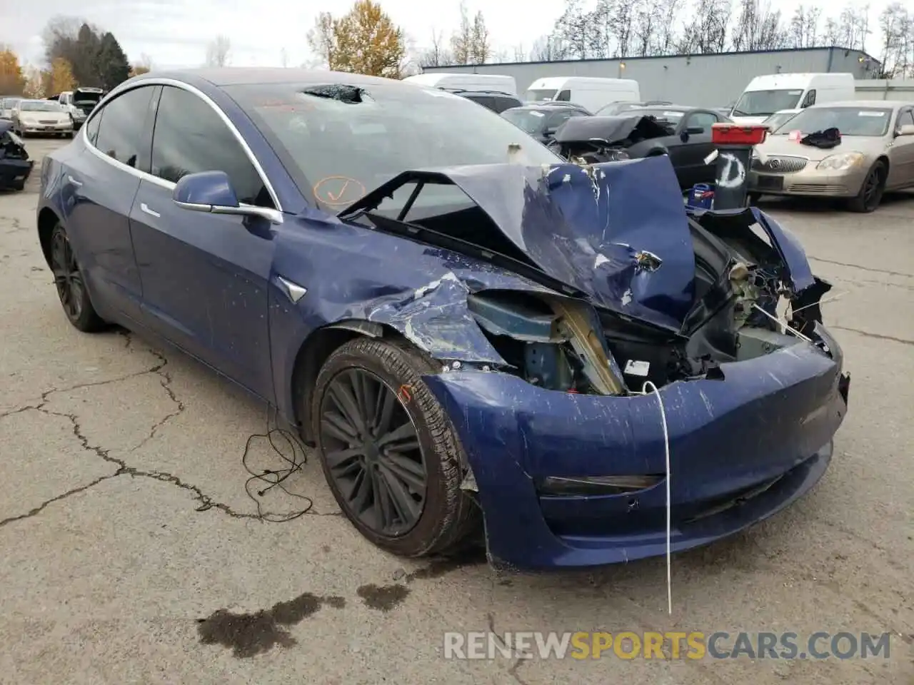 1 Photograph of a damaged car 5YJ3E1EA0KF299483 TESLA MODEL 3 2019