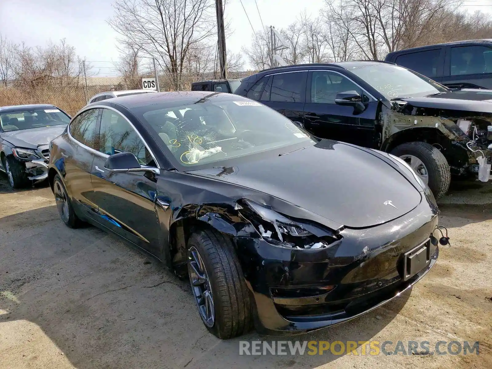 1 Photograph of a damaged car 5YJ3E1EA0KF305427 TESLA MODEL 3 2019