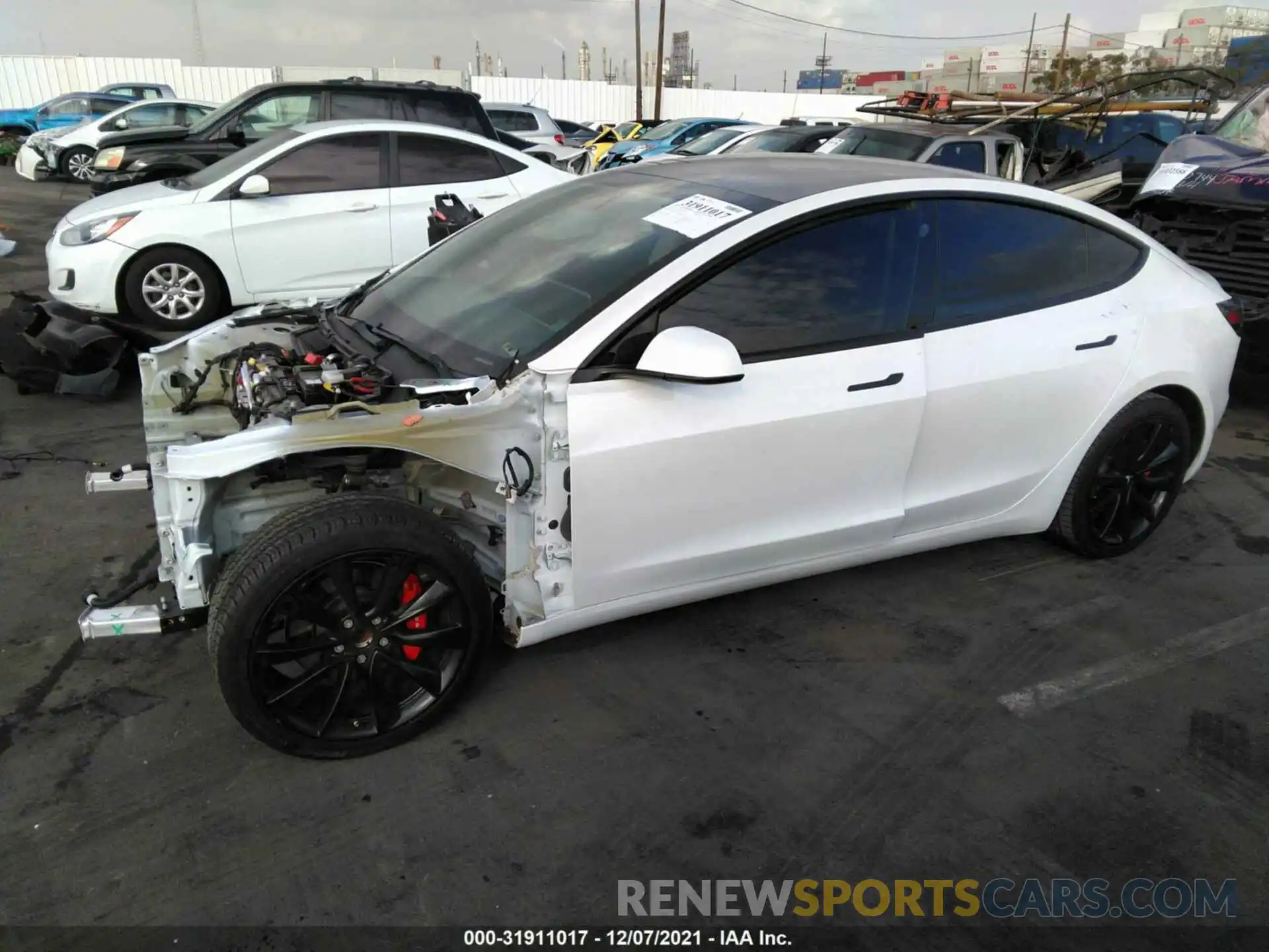 2 Photograph of a damaged car 5YJ3E1EA0KF311812 TESLA MODEL 3 2019