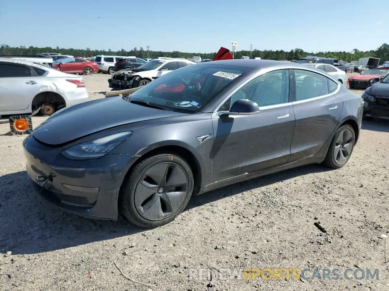 1 Photograph of a damaged car 5YJ3E1EA0KF312054 TESLA MODEL 3 2019