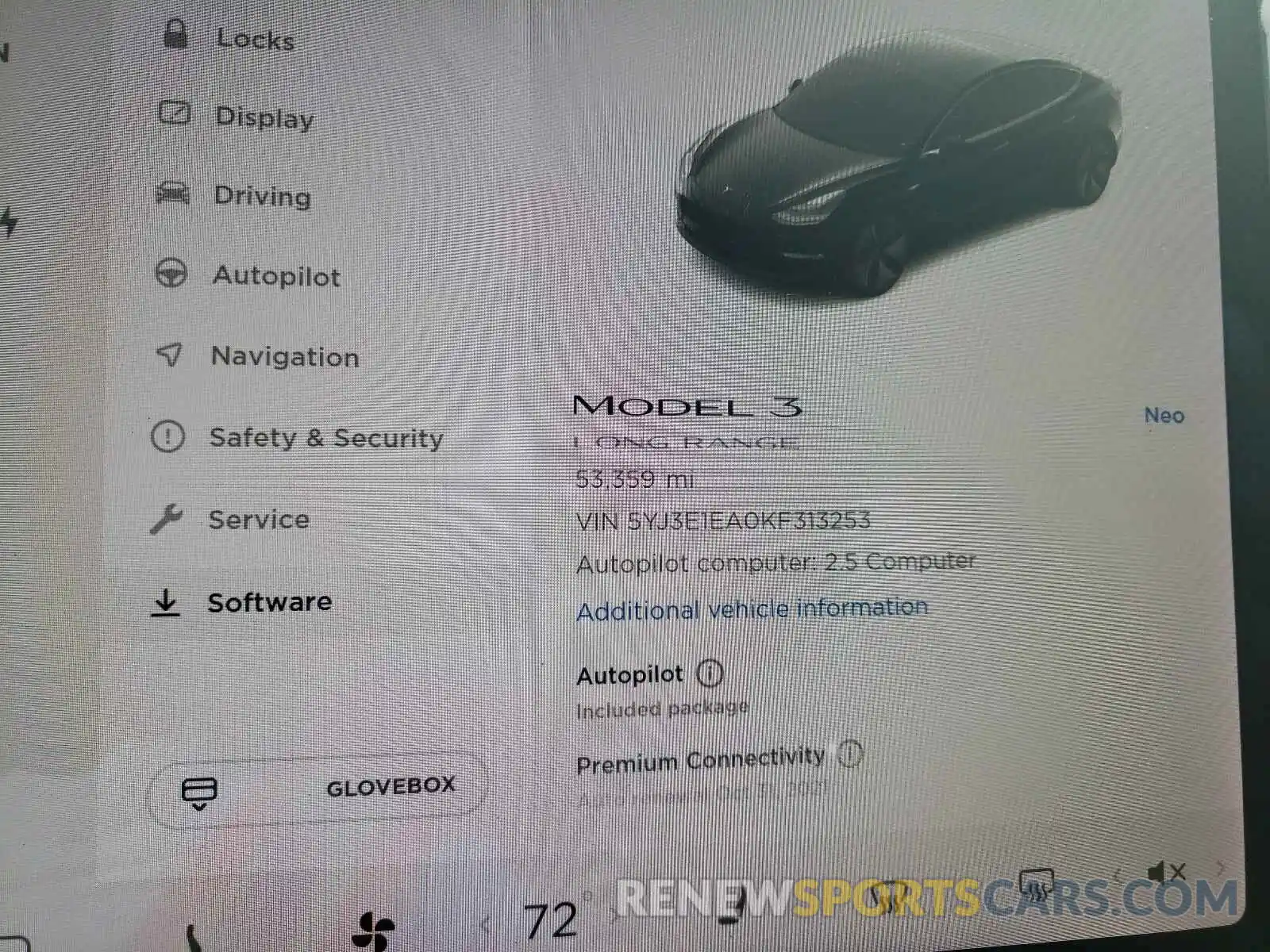 8 Photograph of a damaged car 5YJ3E1EA0KF313253 TESLA MODEL 3 2019