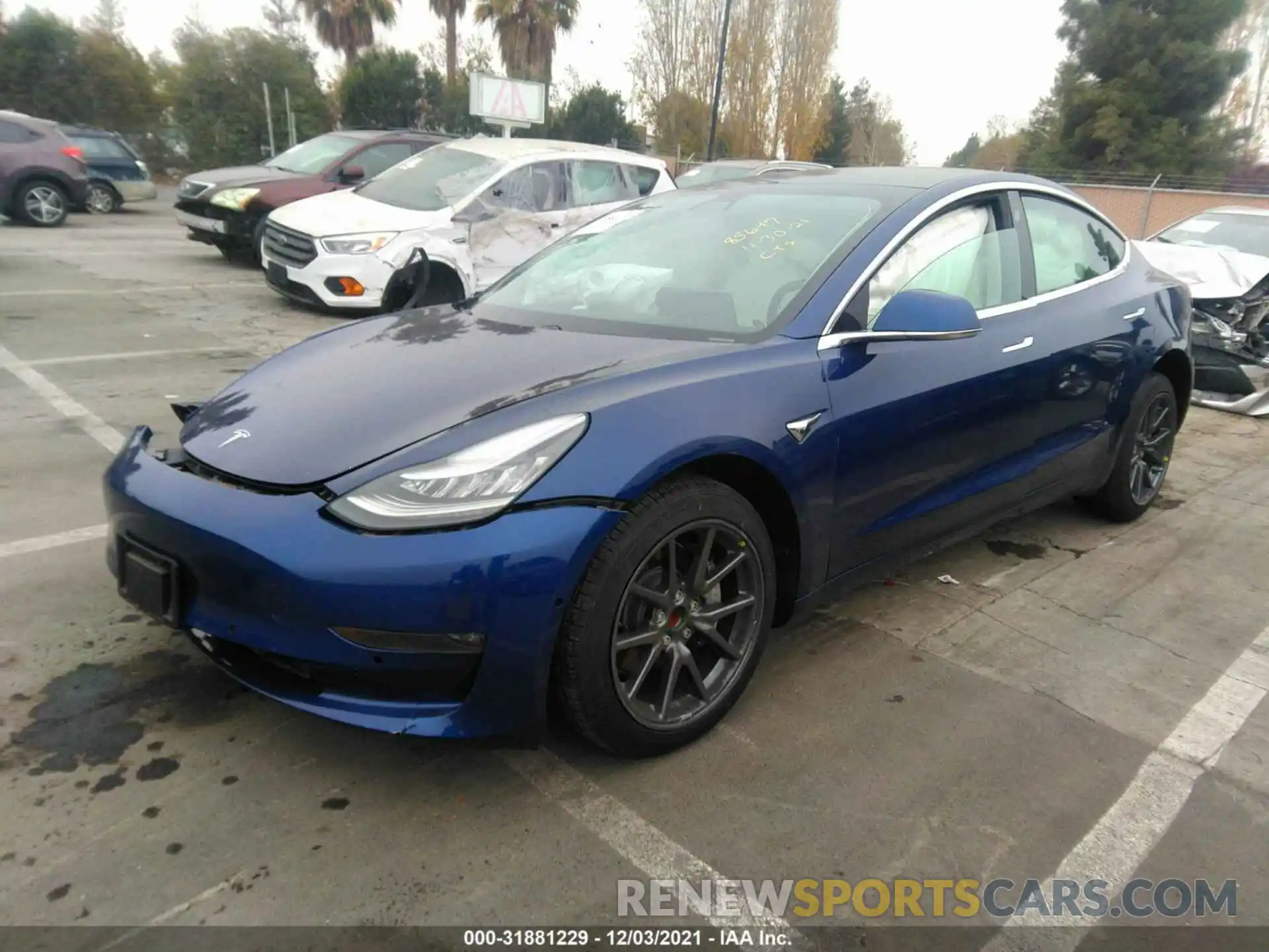 2 Photograph of a damaged car 5YJ3E1EA0KF323684 TESLA MODEL 3 2019