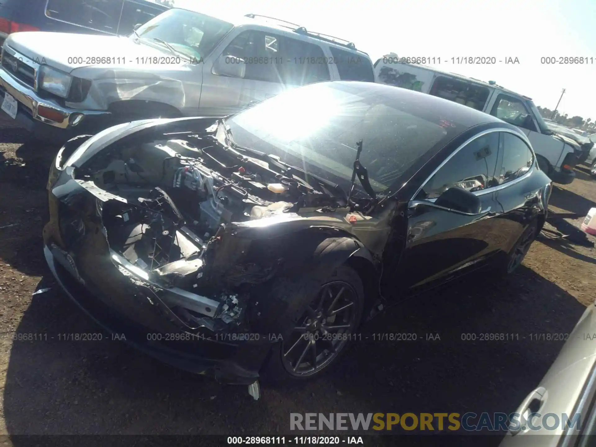 2 Photograph of a damaged car 5YJ3E1EA0KF325161 TESLA MODEL 3 2019