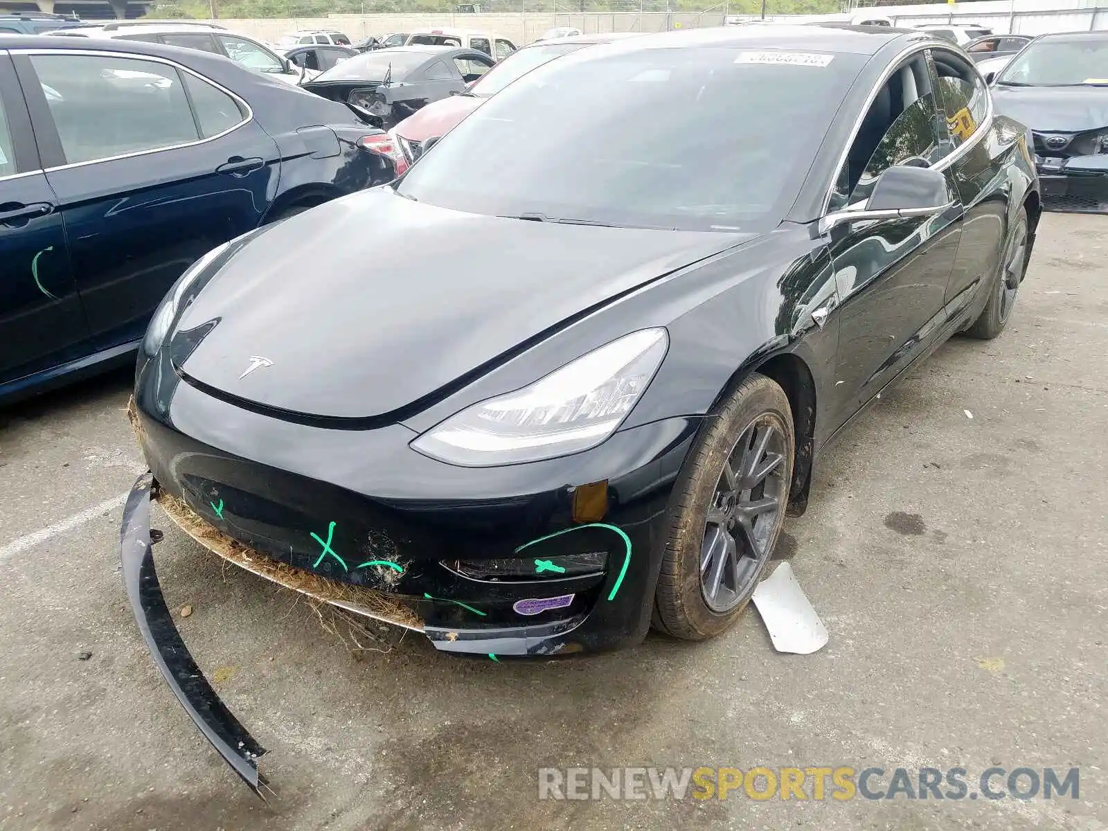 2 Photograph of a damaged car 5YJ3E1EA0KF325595 TESLA MODEL 3 2019