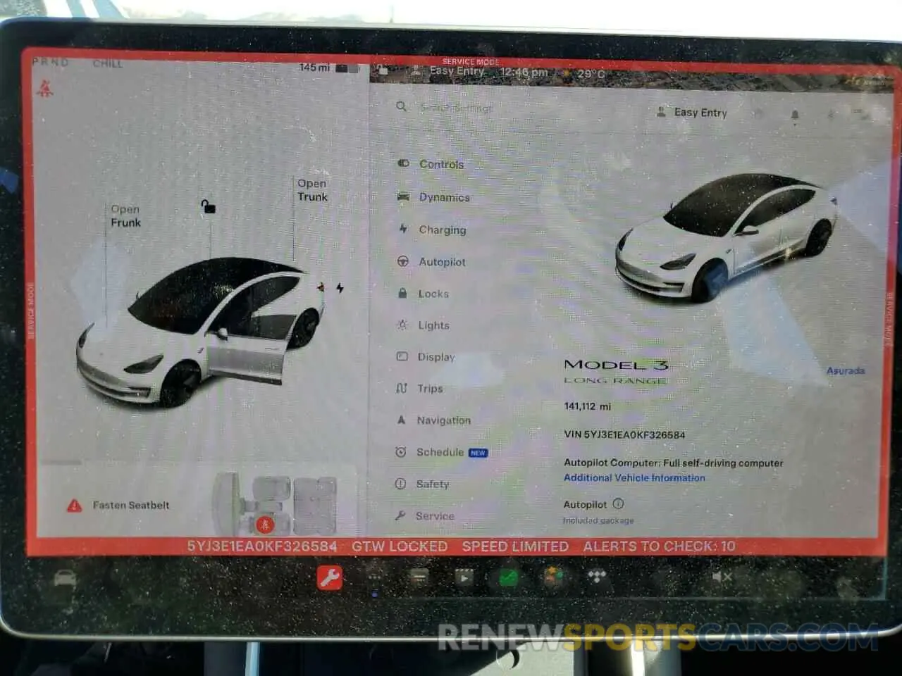 9 Photograph of a damaged car 5YJ3E1EA0KF326584 TESLA MODEL 3 2019