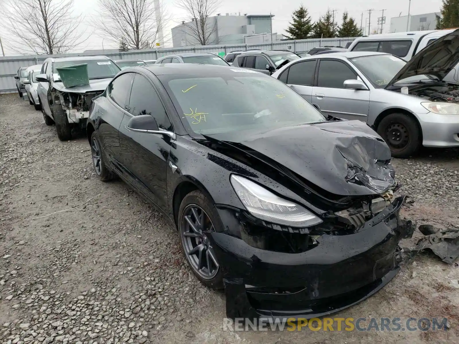 1 Photograph of a damaged car 5YJ3E1EA0KF395842 TESLA MODEL 3 2019