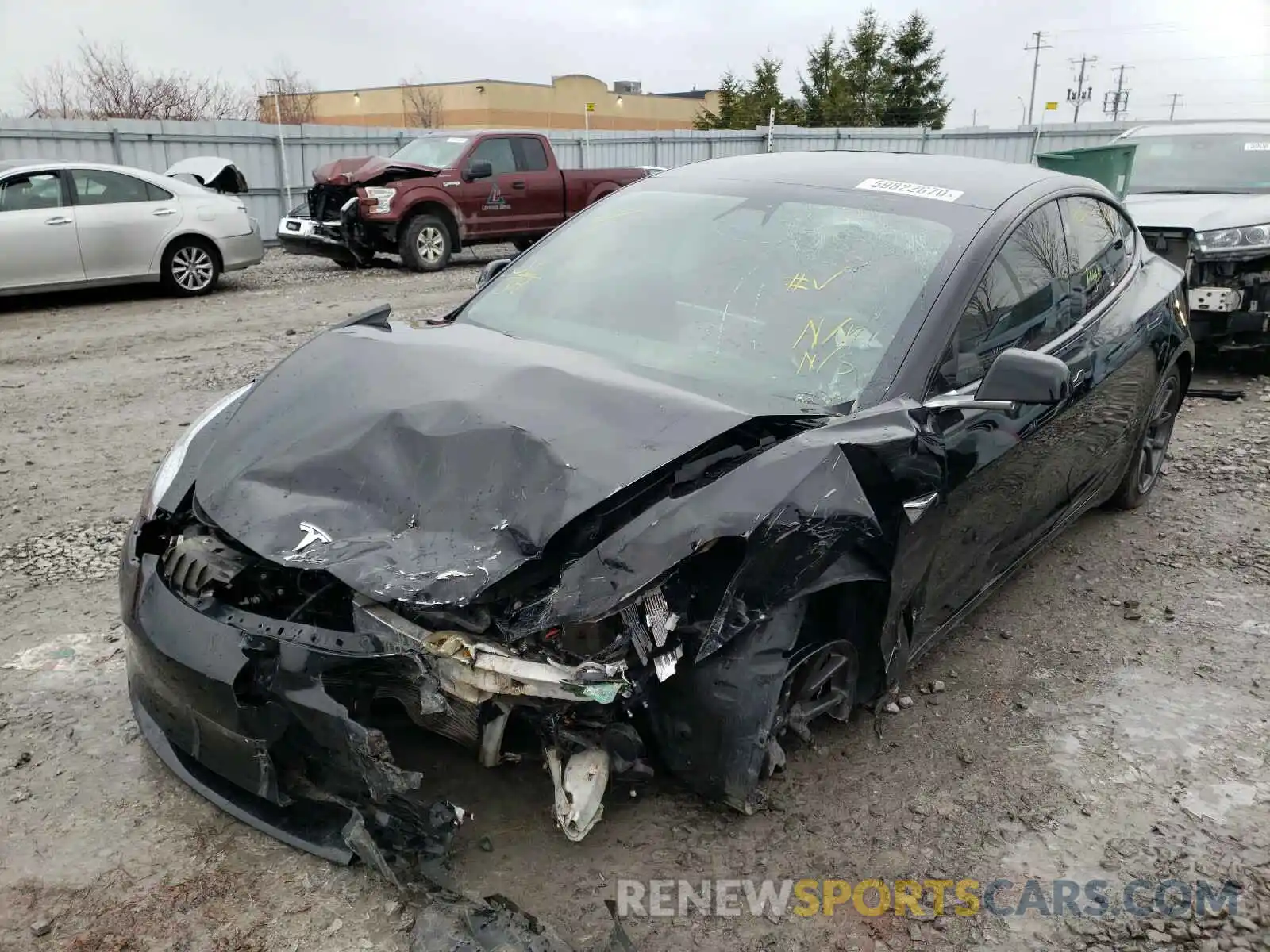 2 Photograph of a damaged car 5YJ3E1EA0KF395842 TESLA MODEL 3 2019