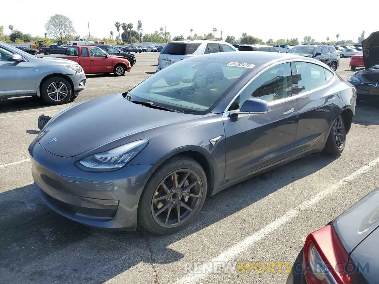 1 Photograph of a damaged car 5YJ3E1EA0KF411182 TESLA MODEL 3 2019