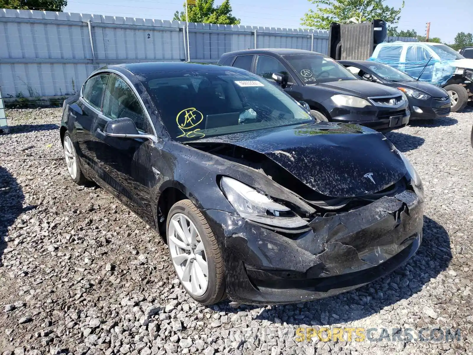 1 Photograph of a damaged car 5YJ3E1EA0KF414549 TESLA MODEL 3 2019