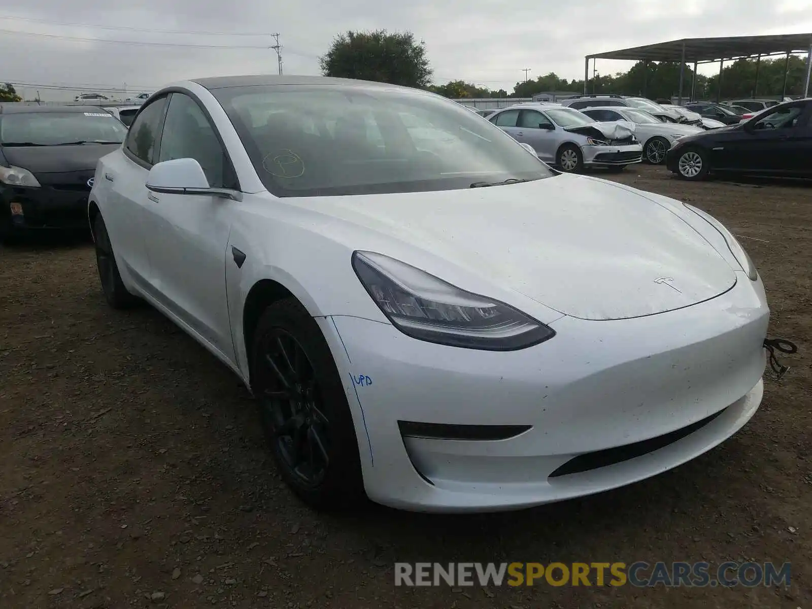 1 Photograph of a damaged car 5YJ3E1EA0KF427317 TESLA MODEL 3 2019