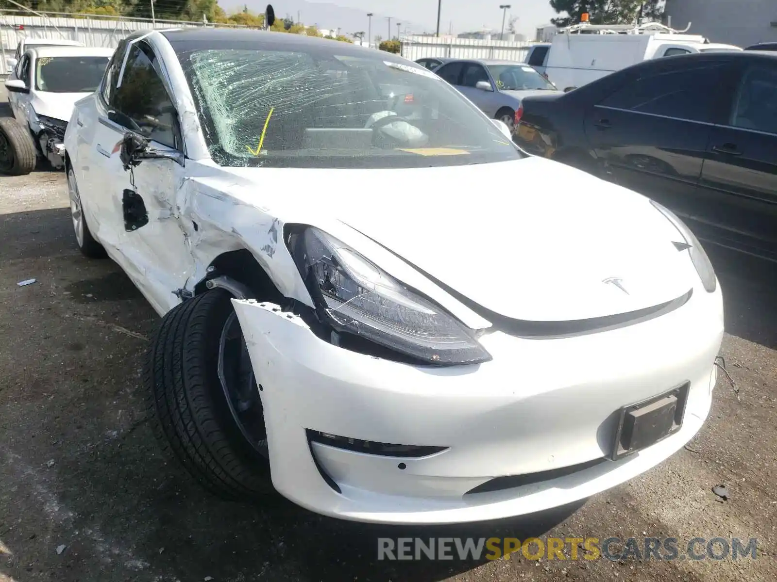 1 Photograph of a damaged car 5YJ3E1EA0KF428256 TESLA MODEL 3 2019