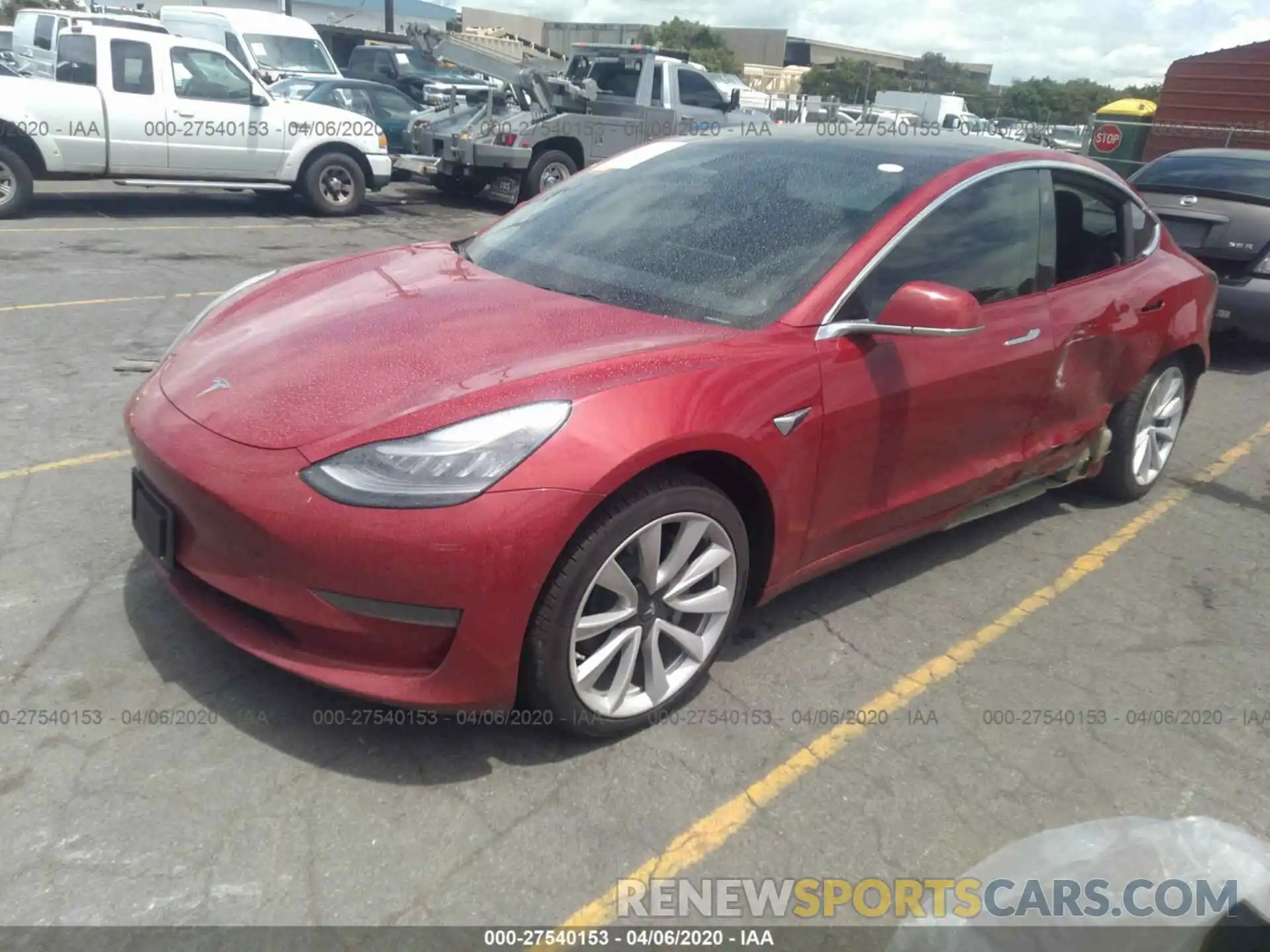 2 Photograph of a damaged car 5YJ3E1EA0KF428385 TESLA MODEL 3 2019