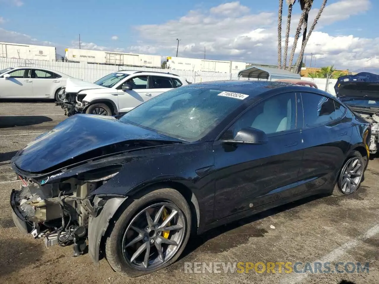 1 Photograph of a damaged car 5YJ3E1EA0KF431948 TESLA MODEL 3 2019