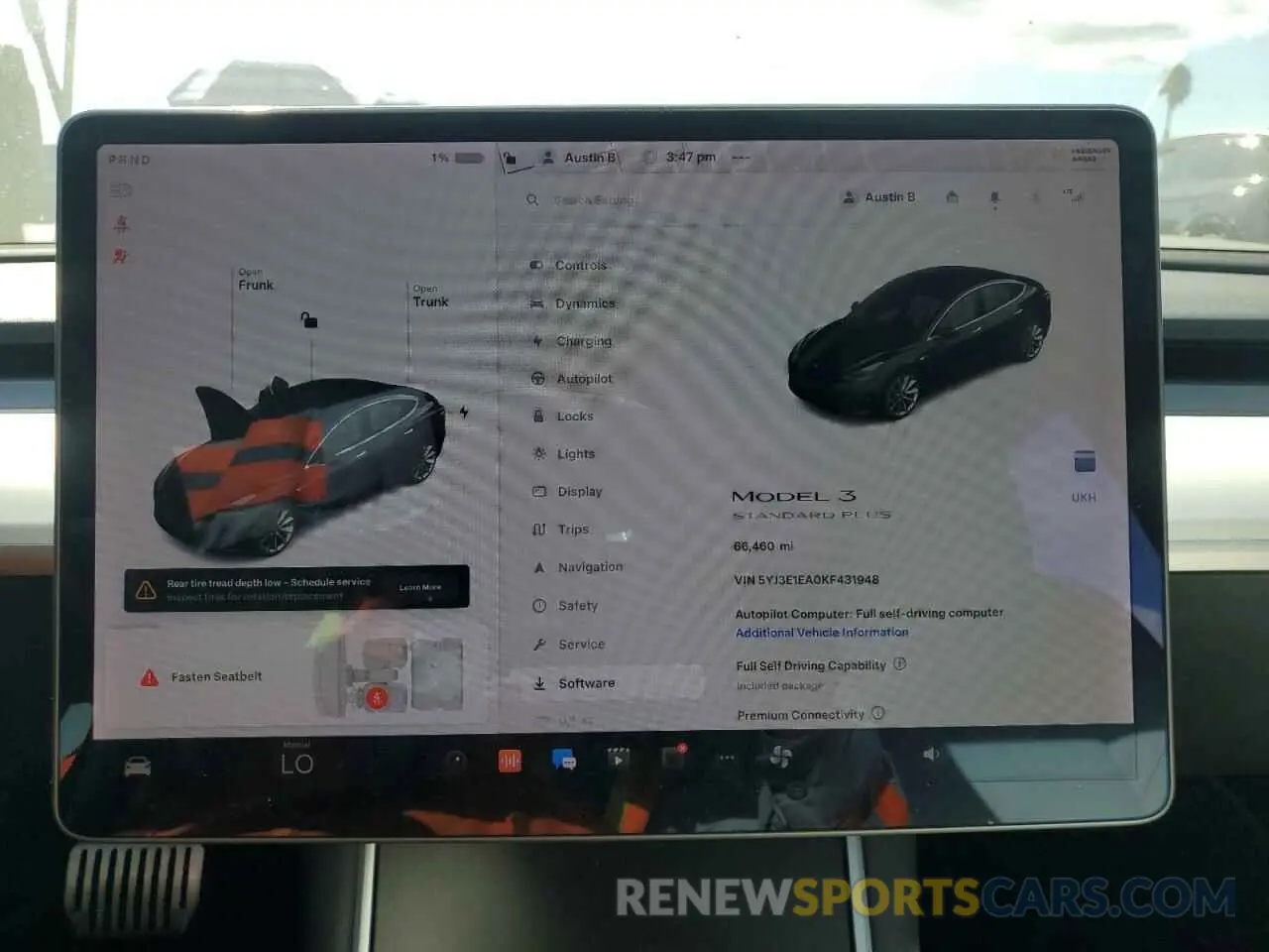 9 Photograph of a damaged car 5YJ3E1EA0KF431948 TESLA MODEL 3 2019