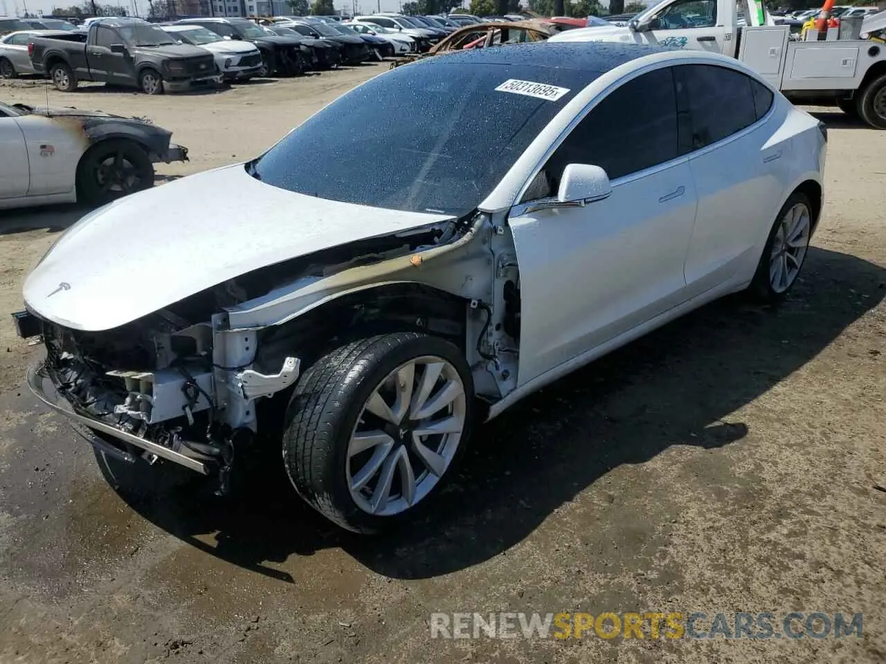 1 Photograph of a damaged car 5YJ3E1EA0KF466585 TESLA MODEL 3 2019