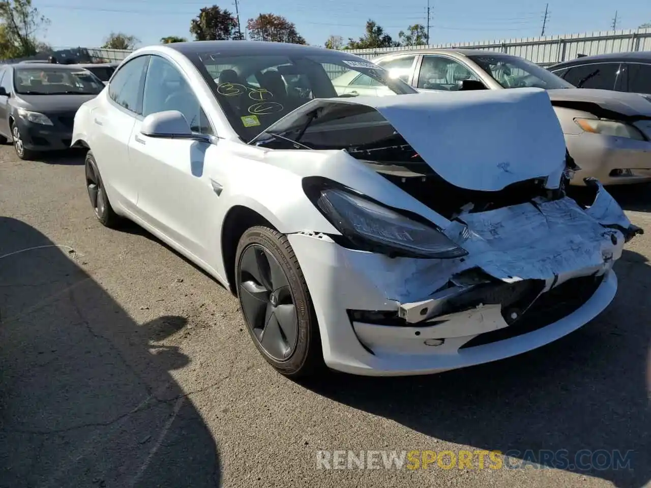 1 Photograph of a damaged car 5YJ3E1EA0KF466876 TESLA MODEL 3 2019