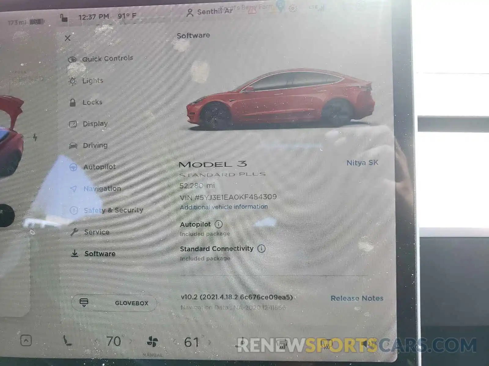 8 Photograph of a damaged car 5YJ3E1EA0KF484309 TESLA MODEL 3 2019