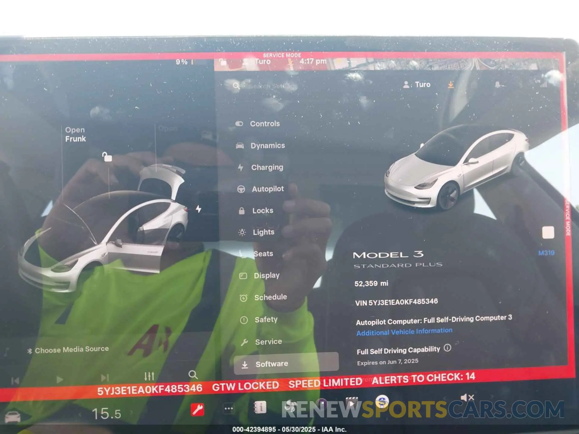17 Photograph of a damaged car 5YJ3E1EA0KF485346 TESLA MODEL 3 2019